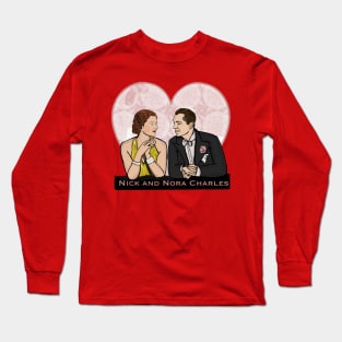 Nick and Nora Charles from The Thin Man Long Sleeve T-Shirt